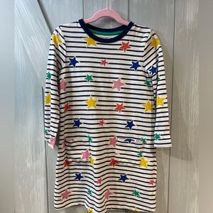 Mini Boden multi color star and stripe dress size 5-6Y